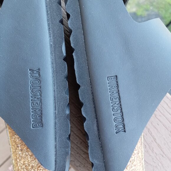 NWOB Birkenstock Arizona Black Birko Flor Black Buckle Sz EU 38 US 7 - 7.5 DEFEC - Picture 6 of 16
